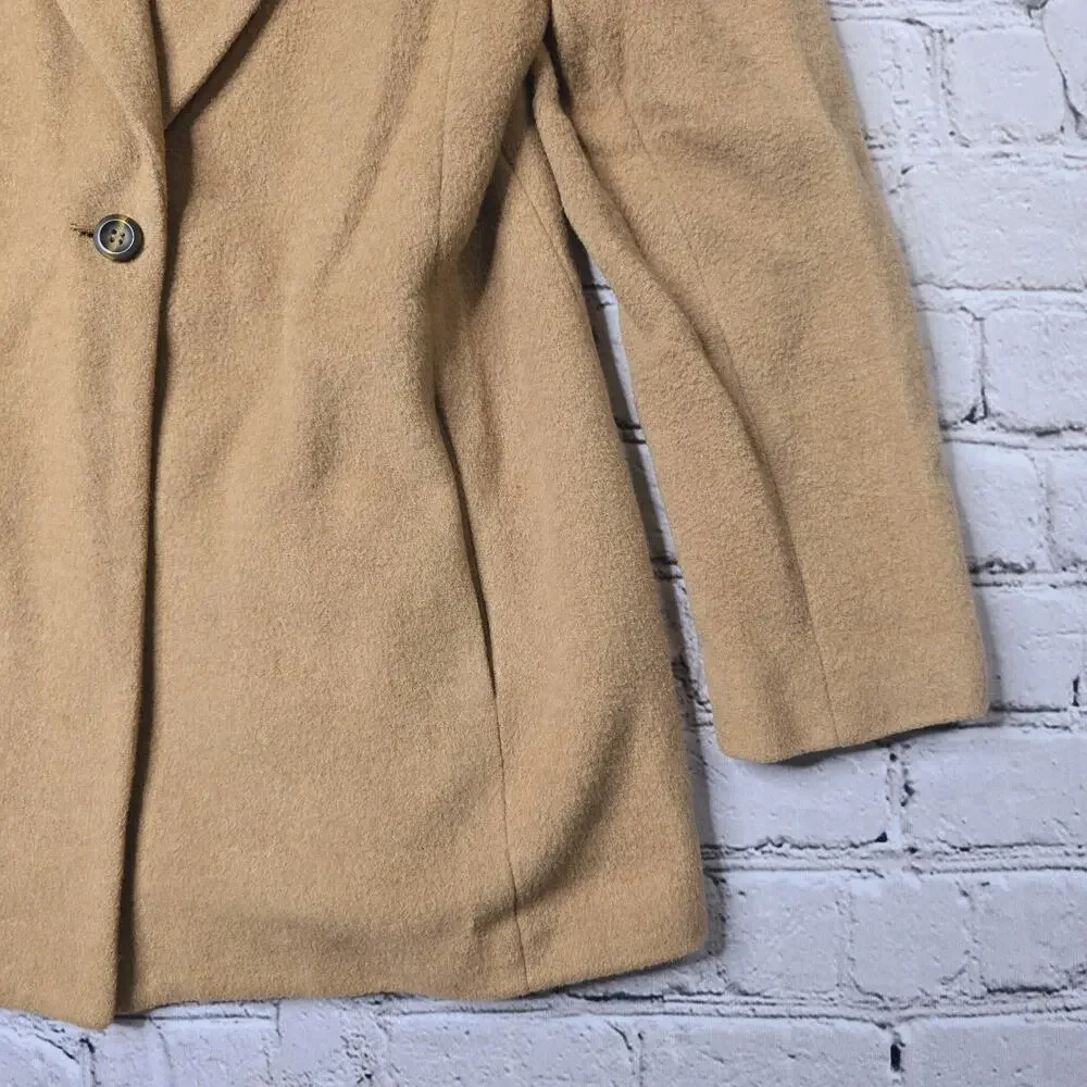 Vintage Harve Bernard Wool Blend Tan Single‎ Button Blazer Coat Jacket Size Med?